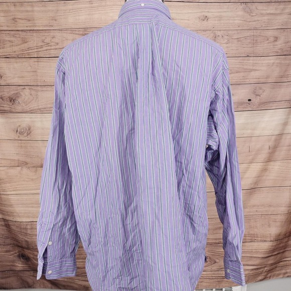 Ralph Lauren Shirt Mens 2XL Purple Striped MCMEEL Button Down Long Sleeve Cotton - Picture 6 of 9